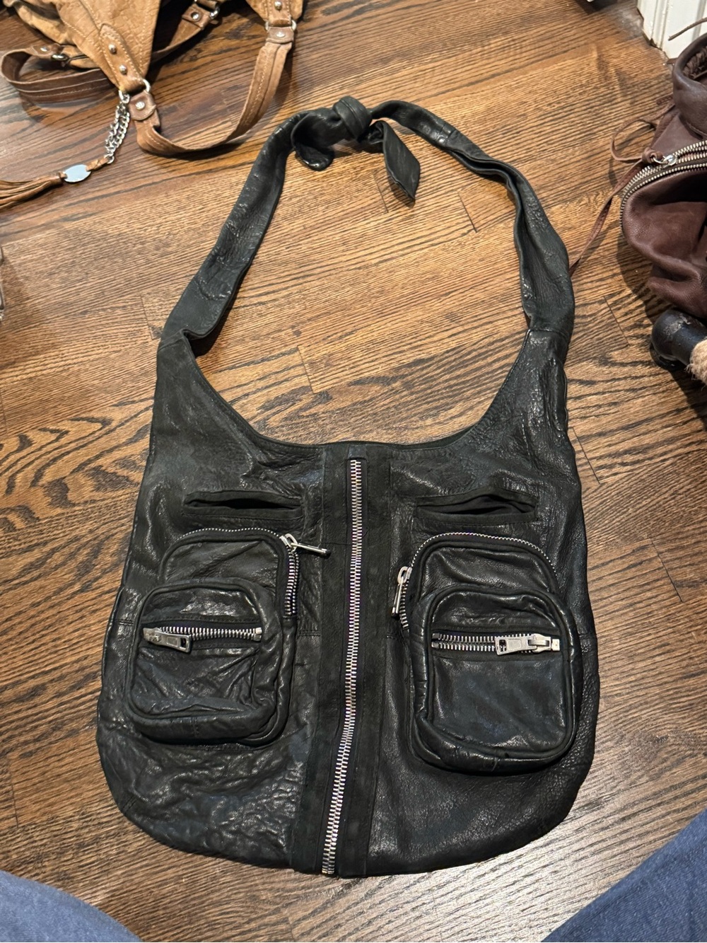 Alexander Wang Leather Donna Hobo Bag with Dual Front Pockets